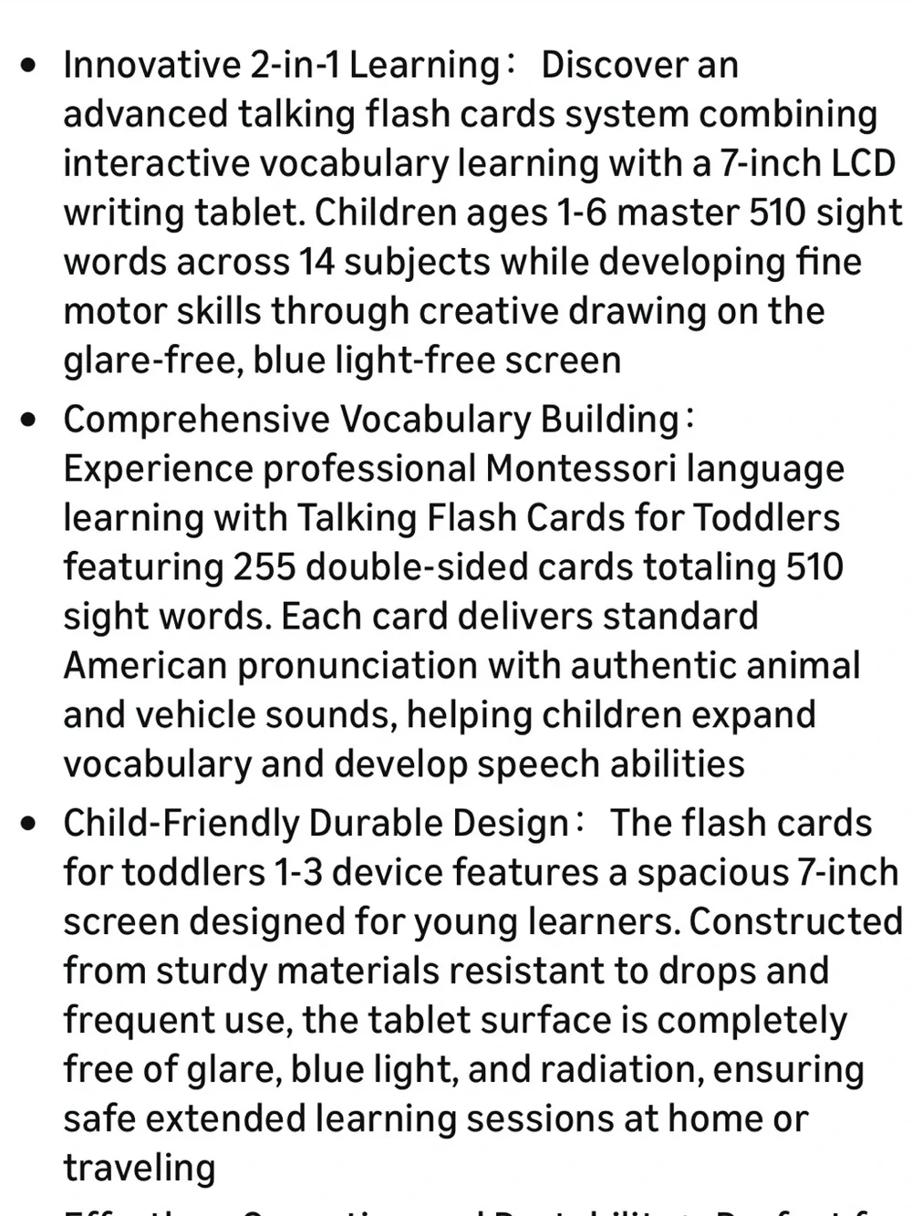 LCD Writing Tablet with Sight Words, Montessori Language Learning